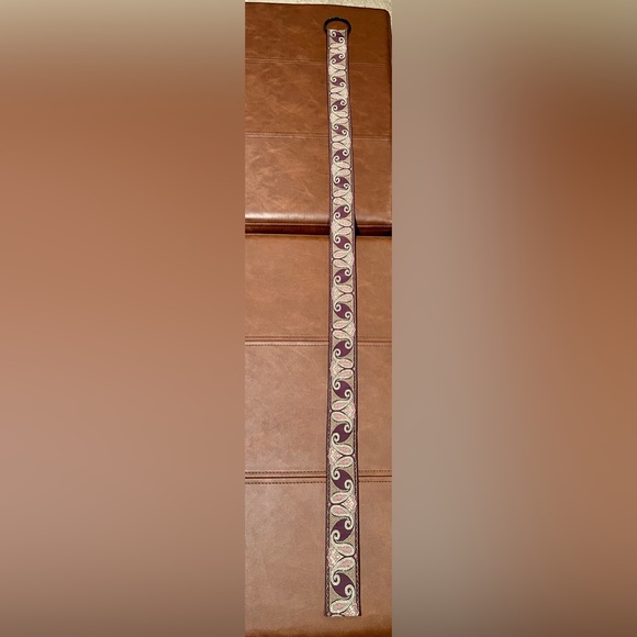 Women’s Purple and Gold Paisley Pattern Belt - Picture 3 of 4